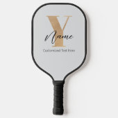 Moderne Monogram Eerste Letter Y & Naam Persoonlij Pickleball Paddle (Achterkant)
