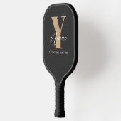 Moderne Monogram Eerste Letter Y & Naam Persoonlij Pickleball Paddle (Links)