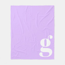 Moderne Monogram Eerste Letter Zacht Lavendel Fleece Deken