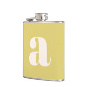 Moderne Monogram Eerste Letter Zachte Gele Trouw Heupfles (Links)
