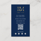 Moderne Monogram Eerste Letters Professionele Blau Visitekaartje (Achterkant)
