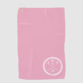 Moderne Monogram Eerste Letters  Vrouwelijk Roze Golfhanddoek (Voorkant)