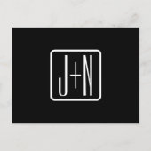 Moderne Monogram Eerste Letters | Zwart & Wit Briefkaart (Voorkant)