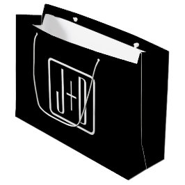 Moderne monogram-eerste letters | Zwart & Wit Groot Cadeauzakje