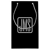 Moderne monogram-eerste letters | Zwart & Wit Klein Cadeauzakje (Achterkant)