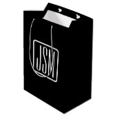 Moderne monogram-eerste letters | Zwart & Wit Medium Cadeauzakje (Achterkant Gekanteld)