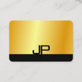 Moderne monogram Elegant Black Gold Sjabloon Visitekaartje (Voorkant)