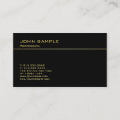 Moderne monogram Elegant Black Gold Sjabloon Visitekaartje (Achterkant)