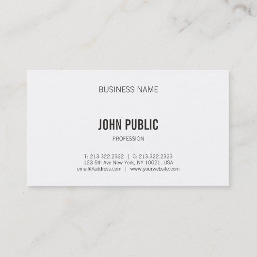 Moderne monogram Elegant Black White Minimalist Visitekaartje (Achterkant)