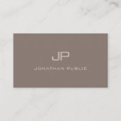 Moderne monogram elegant bruine vlek op rendy visitekaartje (Voorkant)