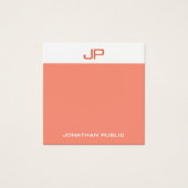 Moderne monogram Elegant Colors Trendy Sjabloon Vierkante Visitekaartjes (Voorkant)