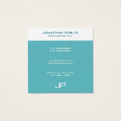 Moderne monogram Elegant Colors Trendy Sjabloon Vierkante Visitekaartjes (Achterkant)