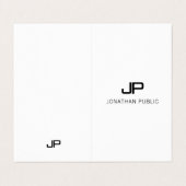 Moderne monogram elegant, eenvoudig design gevouwe visitekaartje (Buitenkant ongevouwen)