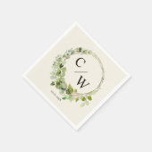 Moderne monogram Elegant Eucalyptus Servet (Hoek)