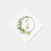 Moderne monogram Elegant Eucalyptus Servet (Hoek)