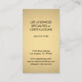 Moderne monogram Elegant Faux Gold Foil & Black Visitekaartje (Achterkant)