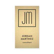 Moderne monogram Elegant Faux Gold Foil & Black