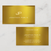 Moderne monogram elegant Gold look Professional Visitekaartje (Voorkant / Achterkant)