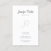 Moderne monogram elegant handgeschreven stijlvol d visitekaartje (Achterkant)