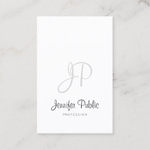 Moderne Monogram Elegant Handgeschreven Strak Desi Visitekaartje