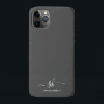 Moderne monogram elegant kalligrafie op maat Case-Mate iPhone case<br><div class="desc">Moderne persoonlijke monogram met trendy scriptkalligrafie en minimalistisch typografische ontwerp. Dit is de ivoor-/houtskoolgrijze versie.</div>