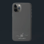 Moderne monogram elegant kalligrafie op maat Case-Mate iPhone case<br><div class="desc">Moderne persoonlijke monogram met trendy scriptkalligrafie en minimalistisch typografische ontwerp. Dit is de ivoor-/houtskoolgrijze versie.</div>