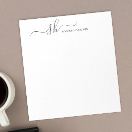 Moderne monogram elegant kalligrafie op maat notitieblok