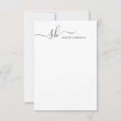 Moderne monogram elegant kalligrafie op maat notitiekaartje (Voorkant)