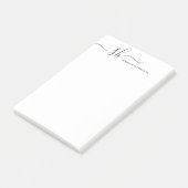 Moderne monogram elegant kalligrafie op maat post-it® notes (Schuin)