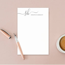 Moderne monogram elegant kalligrafie op maat post-it® notes