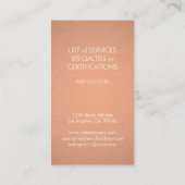 Moderne monogram elegant koperen Folie Verticaal Visitekaartje (Achterkant)