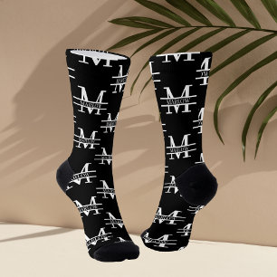 Moderne monogram Elegant Persoonlijke Ontwerper Sokken
