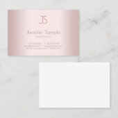 Moderne monogram elegant Roos Gold Colour Minimali Visitekaartje (Voorkant / Achterkant)