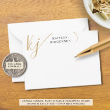 Moderne monogram Elegant Script Initiaal Black Gol