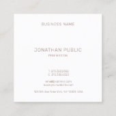 Moderne monogram Elegant Simple Sjabloon Trendy Vierkante Visitekaartje (Achterkant)