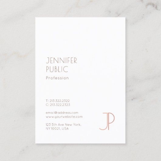 Moderne monogram Elegant Simple Trendy Sjabloon Visitekaartje (Achterkant)