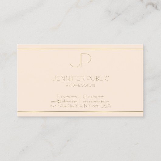 Moderne monogram Elegant Sjabloon Professional Visitekaartje (Achterkant)