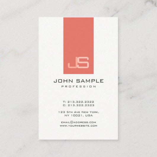 Moderne monogram Elegant Sjabloon Professional Visitekaartje (Achterkant)