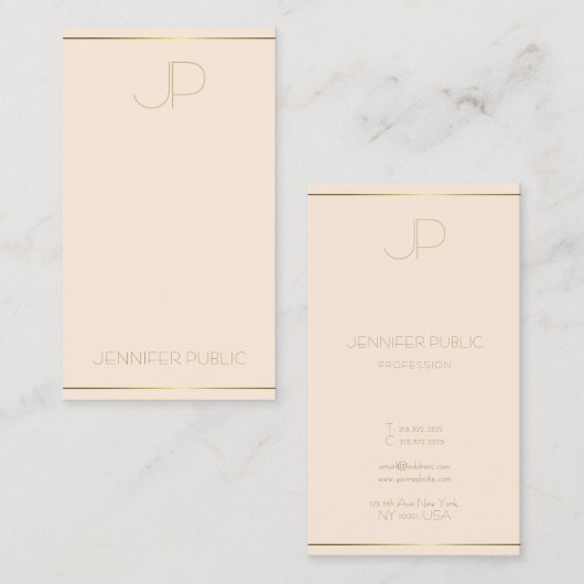 Moderne monogram Elegant Sjabloon Professional Visitekaartje (Voorkant / Achterkant)