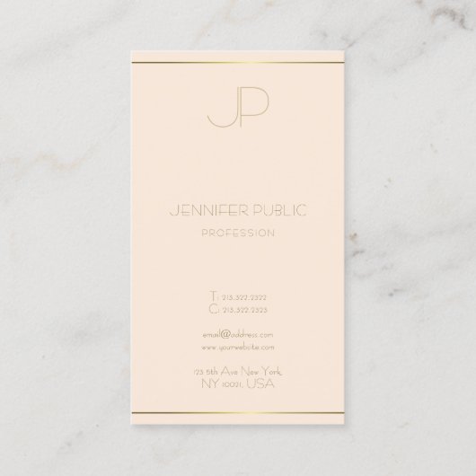 Moderne monogram Elegant Sjabloon Professional Visitekaartje (Achterkant)