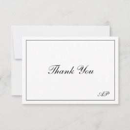 Moderne Monogram Elegante Bruiloft Bedankkaart