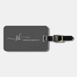 Moderne Monogram Elegante Calligrafie Persoonlijk Bagagelabel