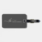 Moderne Monogram Elegante Calligrafie Persoonlijk Bagagelabel (Achterkant horizontaal)