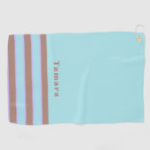 Moderne Monogram Elegante Chic Eenvoudige Streep Golfhanddoek (Horizontaal)
