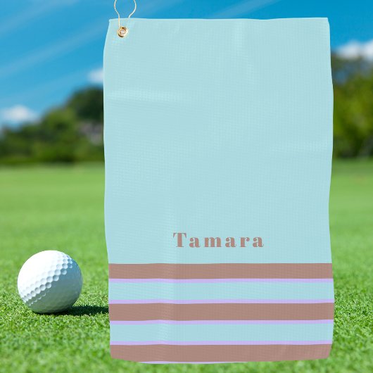 Moderne Monogram Elegante Chic Eenvoudige Streep Golfhanddoek