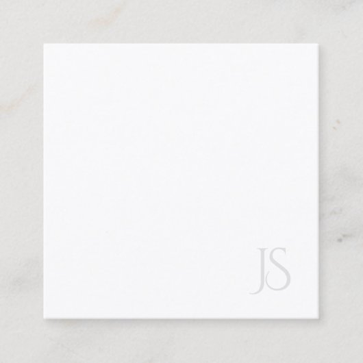 Moderne monogram elegante eenvoudige Sjabloon Vierkante Visitekaartje (Voorkant)
