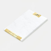 Moderne Monogram Elegante Gouden Marmeren Sjabloon Post-it® Notes (Schuin)
