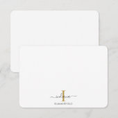 Moderne Monogram Elegante Script Bedankt Notitiekaartje (Voorkant / Achterkant)