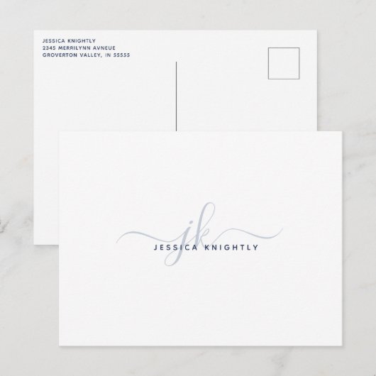 Moderne Monogram Elegante Script Beginletters Mari Briefkaart (Voorkant / Achterkant)