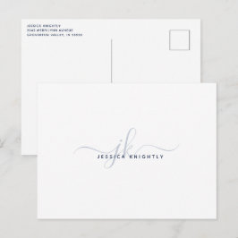 Moderne Monogram Elegante Script Beginletters Mari Briefkaart